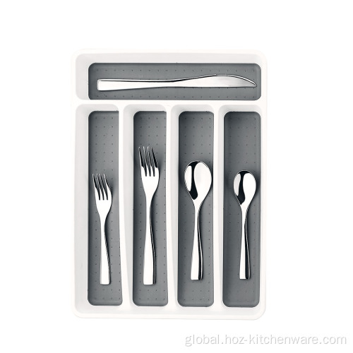 Flatware Organizer  Plastic Tray Expandable Cutlery Drawer Organizer Supplier